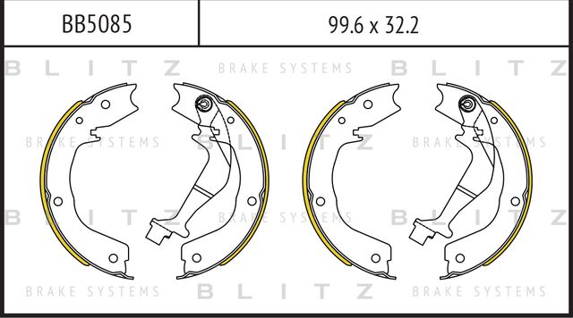 Тормозные колодки барабанные MITSUBISHI PAJERO III/IV 00- (d 200мм.) (Blitz). Артикул BB5085