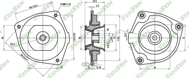 Опора амортизатора_(M61039 SENSEN). Артикул M61039