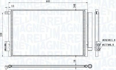 Радиатор охлаждения двигателя Magneti Marelli для Renault Symbol ll 2008-2012. Артикул 350213194700