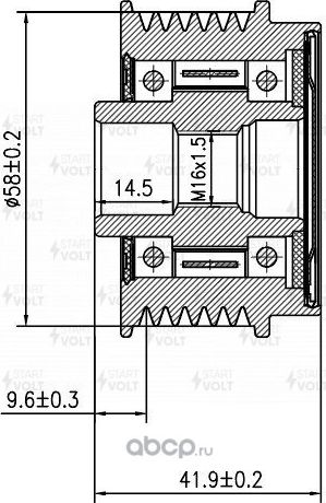 Муфта генератора обгонная StartVOLT. Артикул SGP 1754
