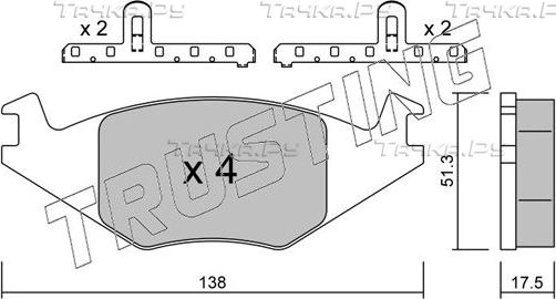 Тормозные колодки Trusting передние для SEAT Cordoba I 1994-2002. Артикул 049.0K