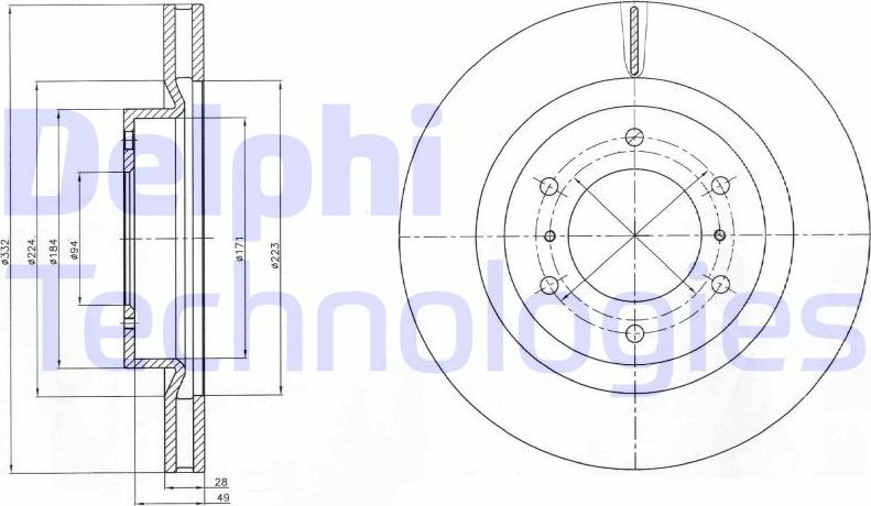 Тормозной диск Delphi. Артикул BG4228