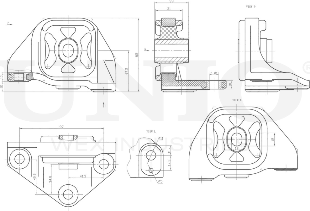 Опора КПП (Unio). Артикул RMP-15103