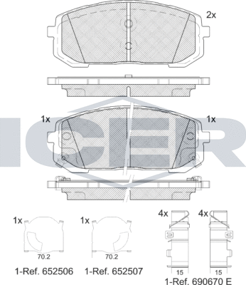 Тормозные колодки Icer. Артикул 182419