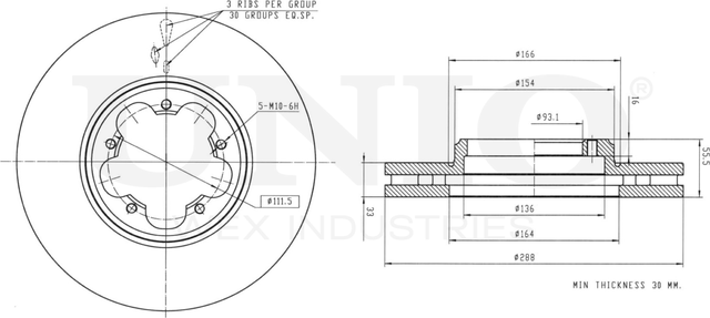 Диск тормозной (Unio). Артикул BRD-20256