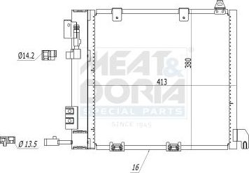 Радиатор кондиционера (конденсатор) Meat & Doria. Артикул 991007