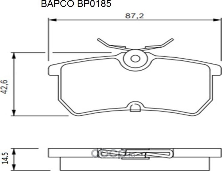 Колодки тормозные дисковые зад. FORD FIESTA V, FOCUS 98-07 (Bapco). Артикул BP0185