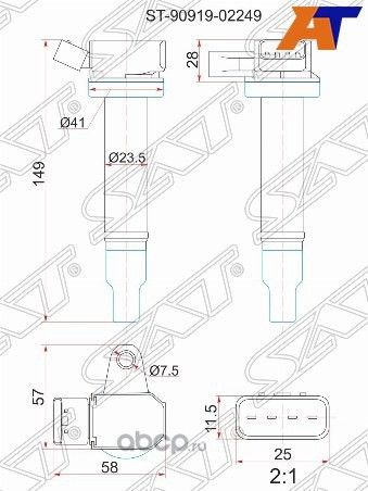 КАТУШКА СВЕЧИ TY 2UZ-FE 02- LX470LCR UZJ100 8 (SAT). Артикул ST9091902249