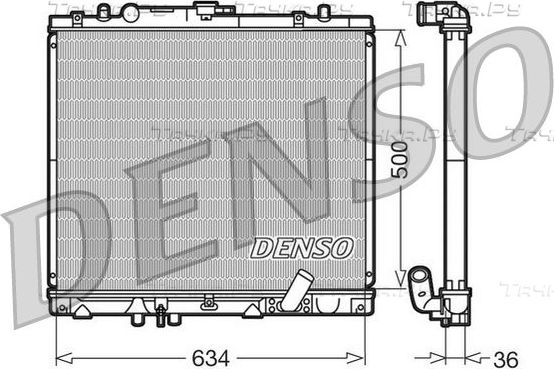 Радиатор охлаждения двигателя Denso (алюминий) для Mitsubishi L200 III 2001-2007. Артикул DRM45020