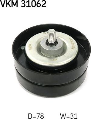 Направляющий (ведущий) ролик приводного поликлинового ремня SKF. Артикул VKM 31062