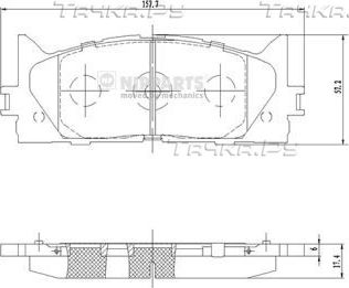 Тормозные колодки Nipparts передние для Lexus ES VI 2012-2018. Артикул N3602141