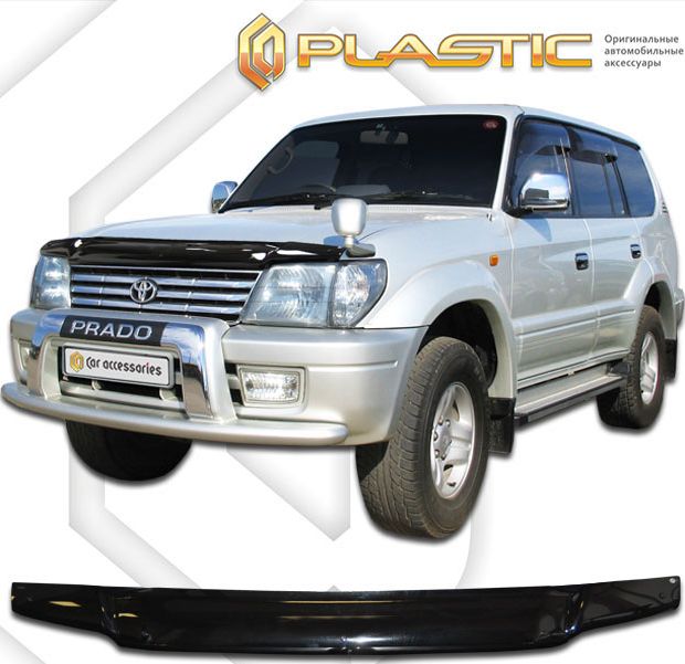 Дефлектор СА Пластик для капота (Classic черный) Toyota Land Cruiser Prado 90 1996-2002. Артикул 2010010100117