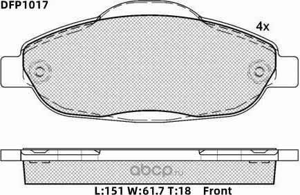 Колодки тормозные дисковые Double Force. Артикул DFP1017