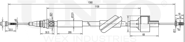 Трос сцепления (Unio). Артикул CAB-20008