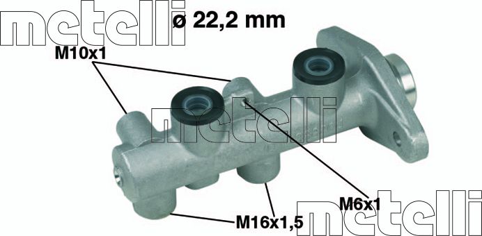 Тормозной цилиндр главный Metelli (алюминий). Артикул 05-0345