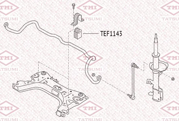 Втулка стабилизатора | перед | (Tatsumi). Артикул TEF1143