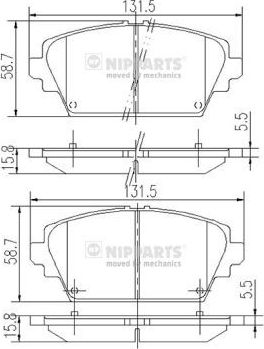 Тормозные колодки Nipparts. Артикул J3601072