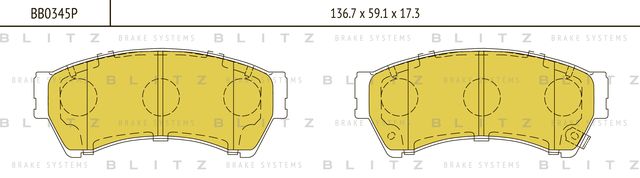 Колодки торм. диск. перед Mazda 6 I, II 07 (Blitz). Артикул BB0345P