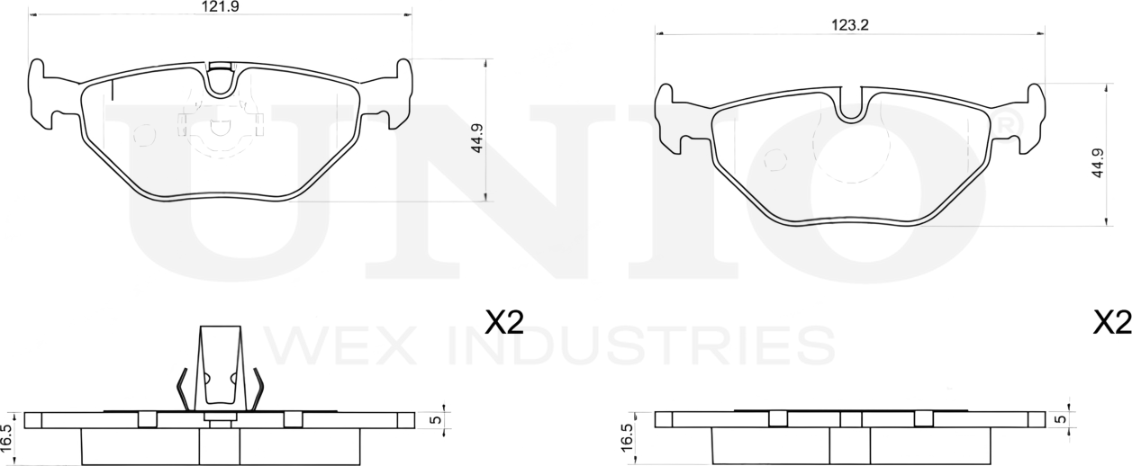 Колодки тормозные диск. задние BMW 5 (E39) 95- (Unio). Артикул BRP-20424