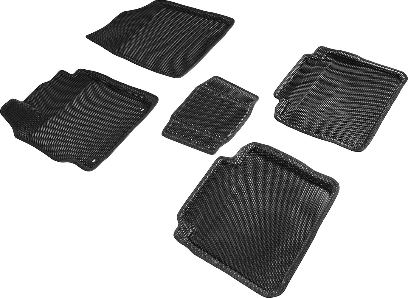 Коврики Seintex 3D EVA Соты для салона Toyota Camry 50, 55 (V50, V55, XV50, XV55) рестайлинг 2014-2017 ЧЕРНЫЕ. Артикул 95207