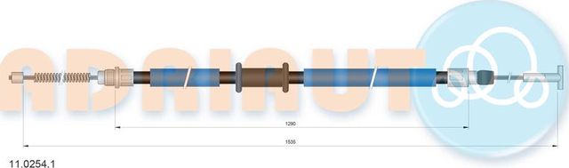 Трос ручника (тросик ручного тормоза) Adriauto задний левый для Fiat Palio I 1996-2012. Артикул 11.0254.1