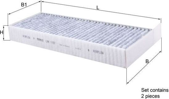 Салонный фильтр Mahle. Артикул LAK 1157/S