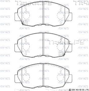 Тормозные колодки Advics передние для Honda Civic VI 1995-2001. Артикул SN903P