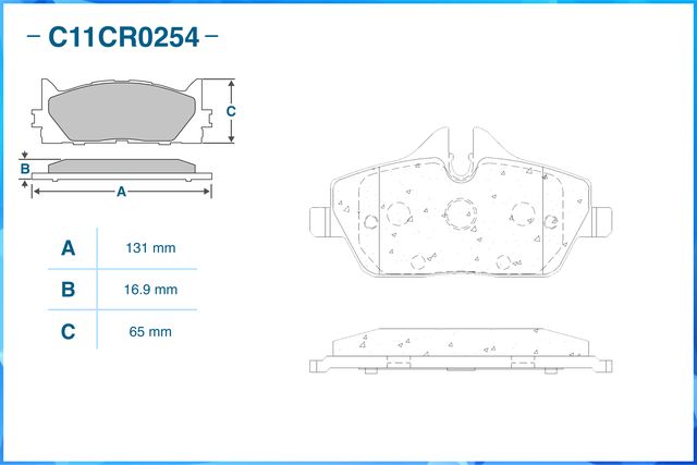 Колодки тормозные передние (Low Metallic) (Cworks). Артикул C11CR0254