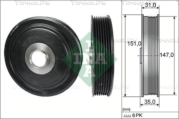 Шкив коленвала Ina для Nissan Interstar 2003-2026. Артикул 544 0110 10