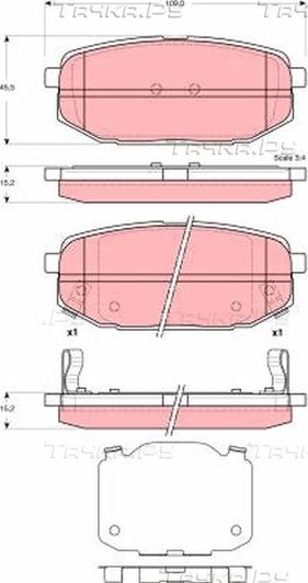 Тормозные колодки TRW задние для Hyundai Equus I 1999-2009. Артикул GDB3384