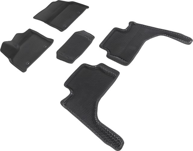 Коврики Seintex 3D EVA ромб для салона Toyota Land Cruiser 300 2021-2026 ЧЕРНЫЕ. Артикул 96544