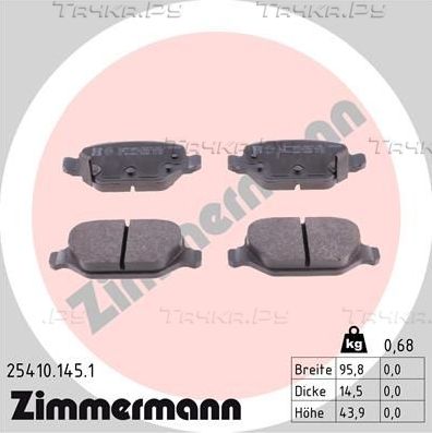 Тормозные колодки Zimmermann. Артикул 25410.145.1
