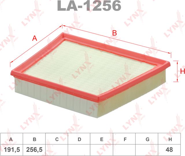 Воздушный фильтр LYNXauto левый для Jaguar XE I 2015-2026. Артикул LA-1256