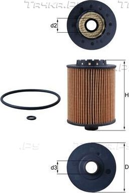 Масляный фильтр Mahle-Knecht для Volvo S90 II 2016-2026. Артикул OX 1075D