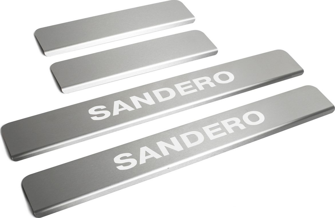 Накладки Rival на пороги (с надписью) для Renault Sandero II 2014-2018 2018-2026. Артикул NP.4702.3