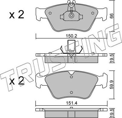 Тормозные колодки Trusting. Артикул 228.0