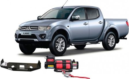 Установочный комплект 4x4Sport с лебедкой Comeup GIO 120s электрическая 12V 12000 lbs 5443 кг (cинтетический трос) для Mitsubishi L200 IV 2006-2015. Артикул SET-L200-853860