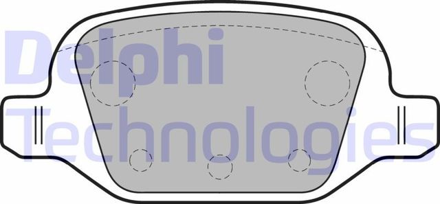Тормозные колодки Delphi (Low-Metallic) задние для Fiat Fiorino III 2007-2026. Артикул LP1678