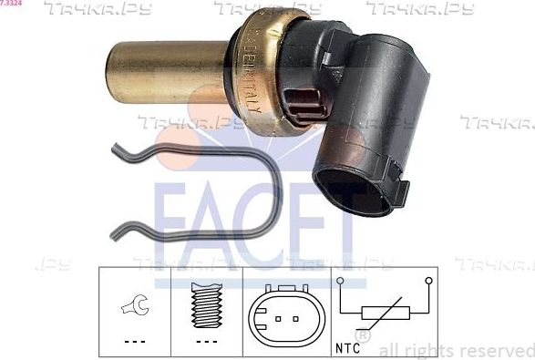 Датчик температуры охлаждающей жидкости Facet Made in Italy - OE Equivalent для Chevrolet Tracker III (Trax) 2012-2026. Артикул 7.3324