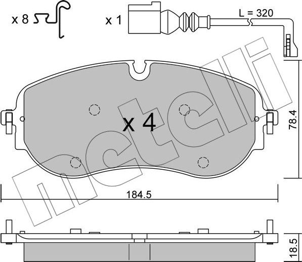 Тормозные колодки Metelli. Артикул 22-1320-0
