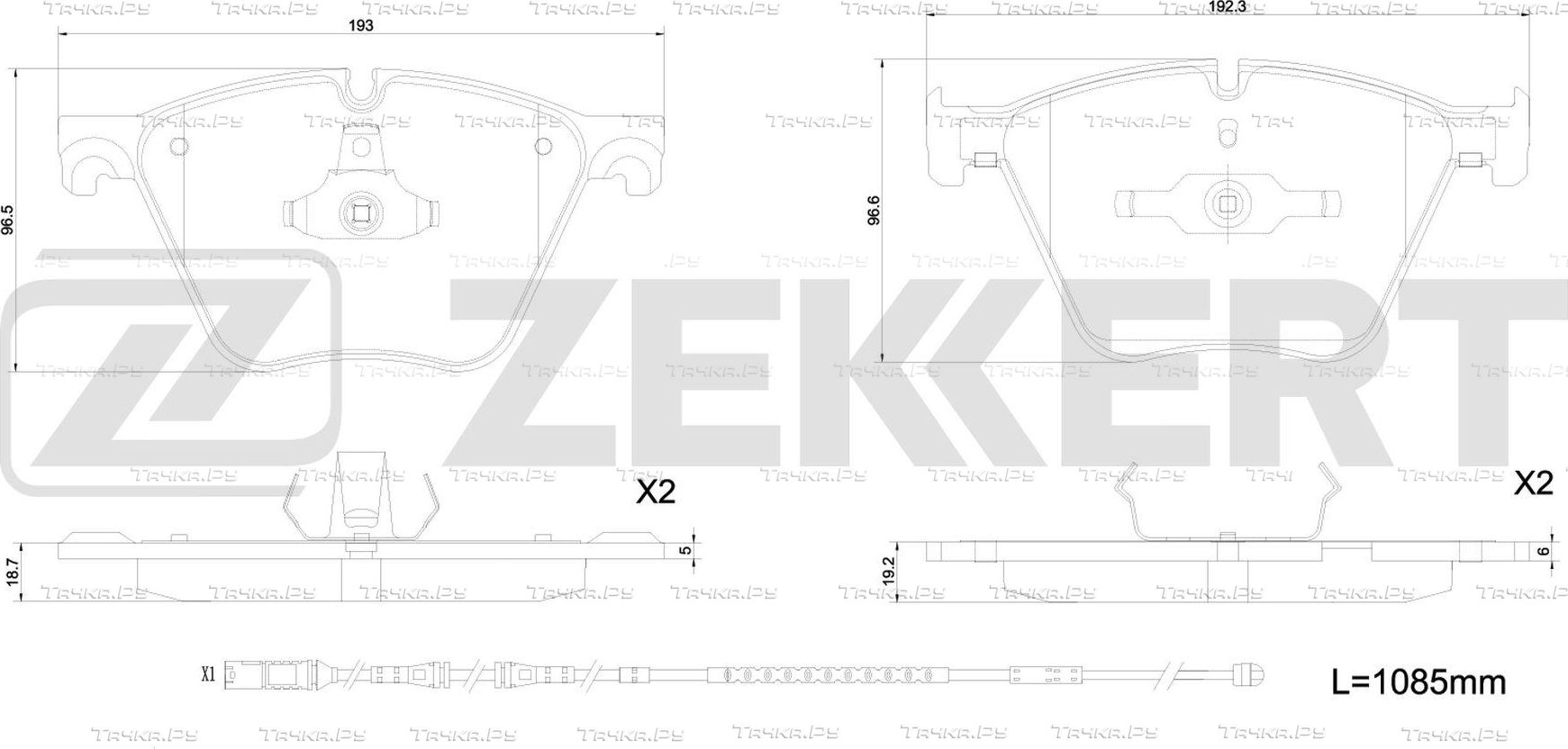 Тормозные колодки Zekkert передние для BMW X6 I (E71) 2009-2014. Артикул BS-1343