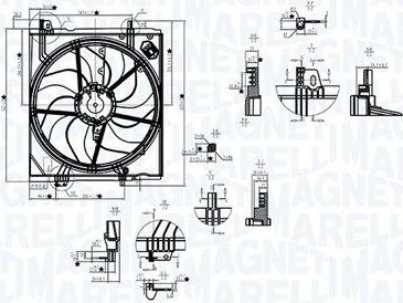 Вентилятор радиатора двигателя Magneti Marelli для Renault Kadjar I 2015-2026. Артикул 069422787010