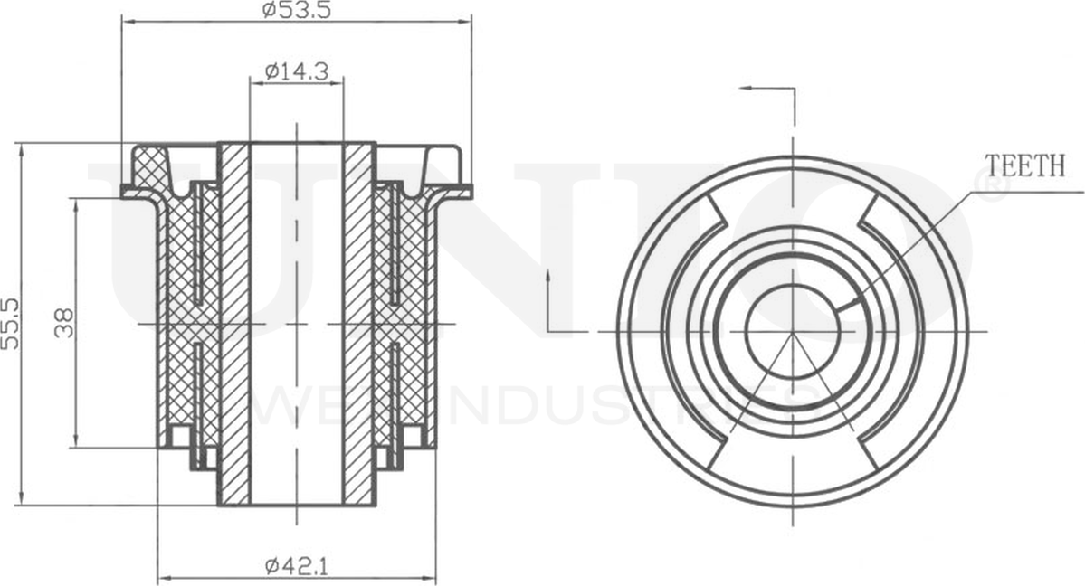 Сайлентблок рычага подвески (Unio). Артикул RMP-20428