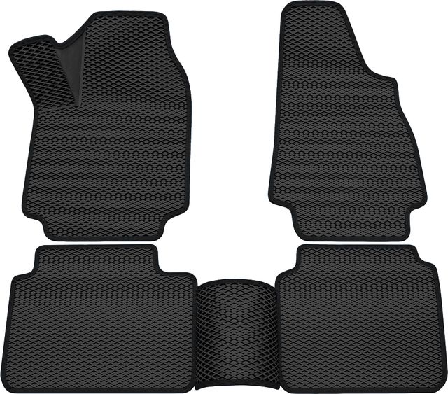 Коврики Rezkon 3D EVA Ромб резиновые для салона Lada 2121, 21213, 21214 4х4 2009-2026 Черный кант. Артикул 9239035101