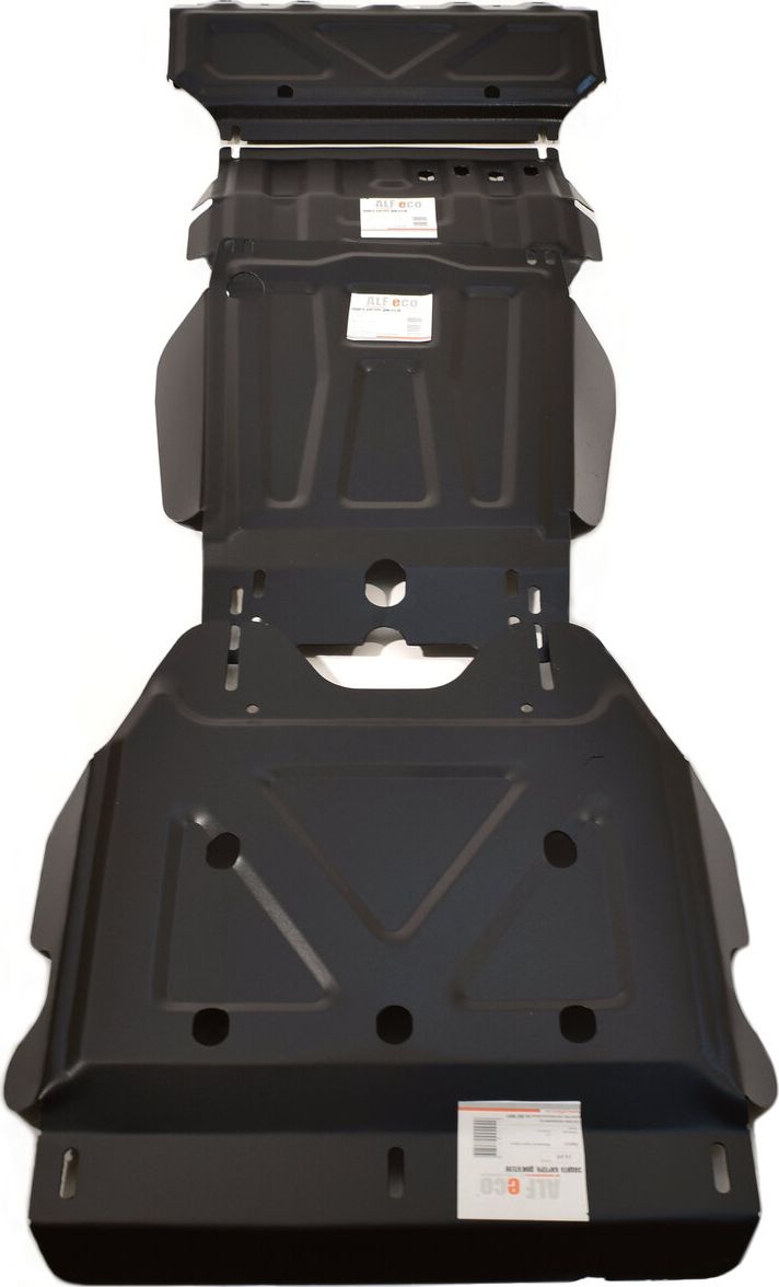 Защита алюминиевая Alfeco (4 мм) для радиатора, редуктора переднего моста, КПП и раздатки Mitsubishi L200 V 2016.07-2026. Артикул ALF.14.47-48-49 AL4