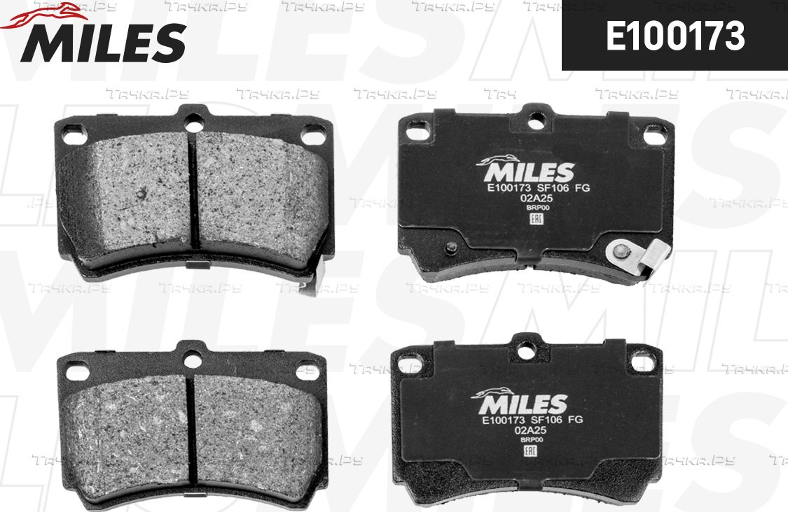 Тормозные колодки Miles (Semi-Metallic) передние для Mazda Demio I (DW) 1998-1999. Артикул E100173