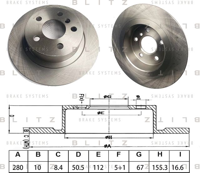 Диск тормозной (Blitz). Артикул BS0698