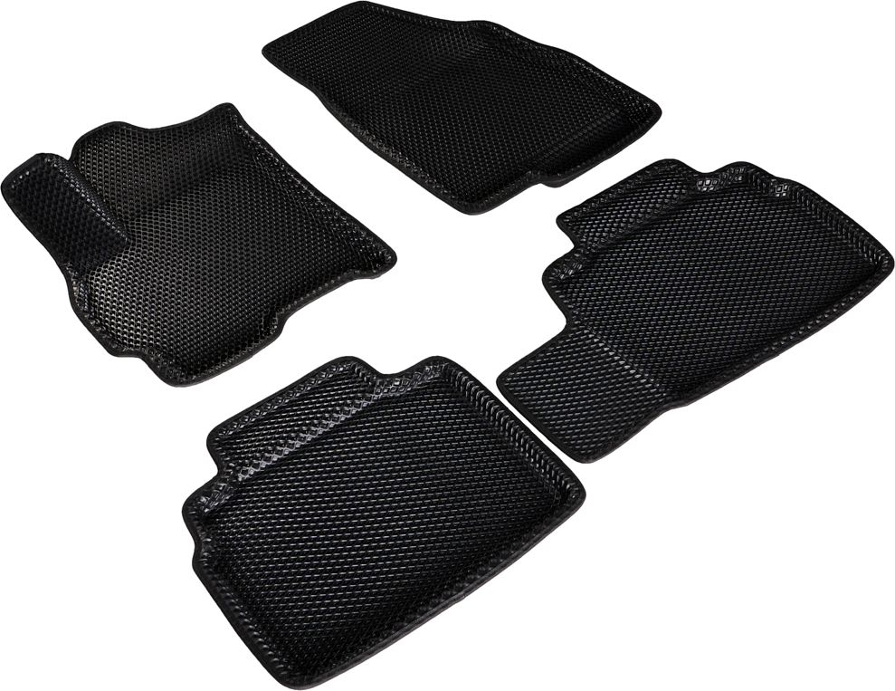 Коврики Seintex 3D EVA ромб для салона Exeed LX 2020-2026 ЧЕРНЫЕ. Артикул 98544