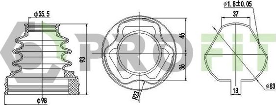 Пыльник шруса (комплект) Profit. Артикул 2710-0023 XLB
