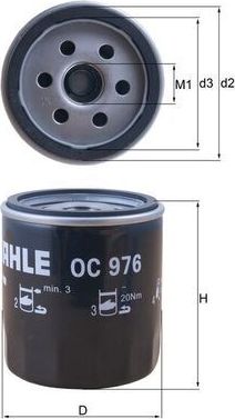 Масляный фильтр Mahle-Knecht. Артикул OC 976